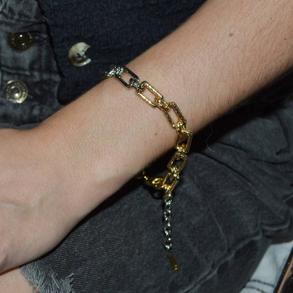 Pulsera Rectángulos Bicolor