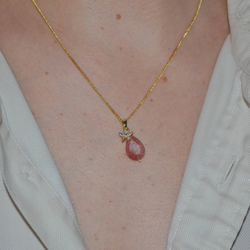Collar Cuarzo Fresa