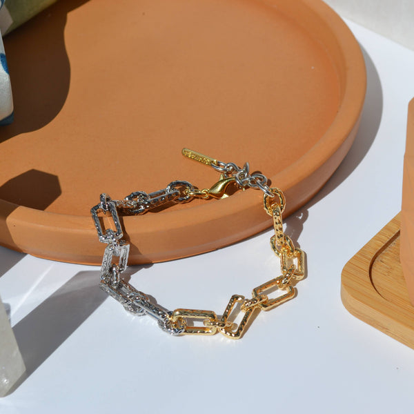 Pulsera Rectángulos Bicolor