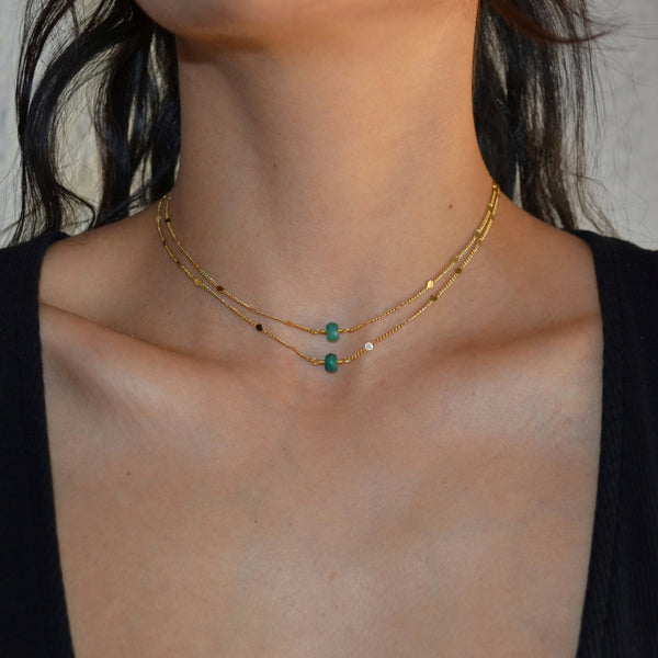 Choker Doble Esmeralda