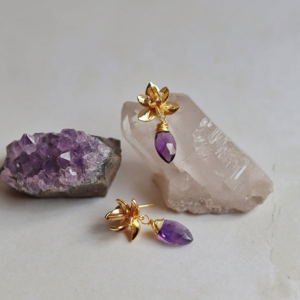 Aretes Flor de Amatista