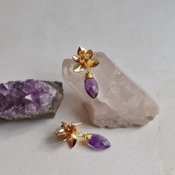 Aretes Flor de Amatista