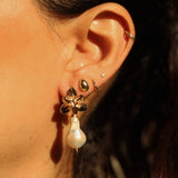 Aretes Flor de Perla Barroca