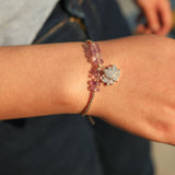 Pulsera Flor Violeta