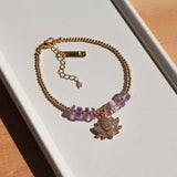 Pulsera Flor Violeta