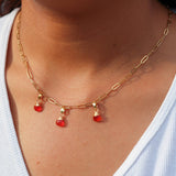 Collar Triple Cornalina