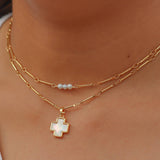 Choker Cruz de Perla