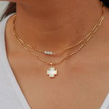 Choker Cruz de Perla
